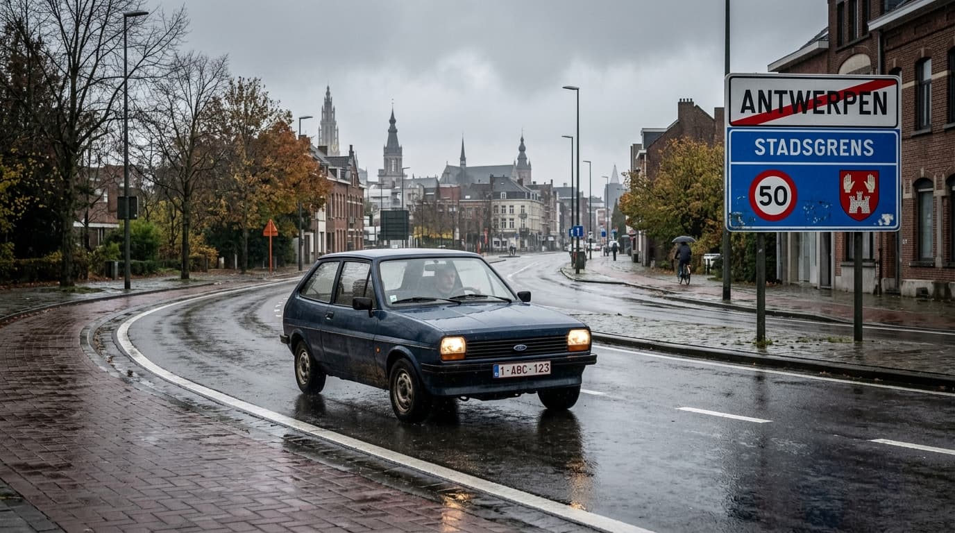 Circulation automobile dans une rue de Bruxelles
